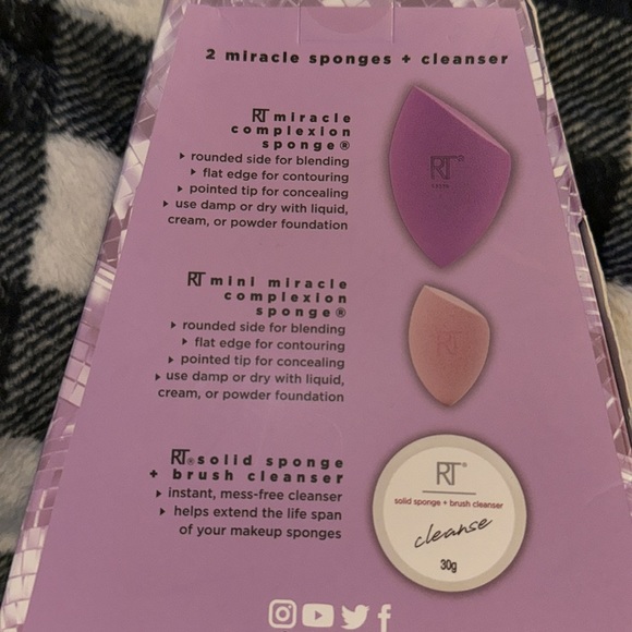 3 Piece Real Techniques RT Limited Edition 2 Miracle Sponges + Cleanser NWT NIB - Picture 3 of 3